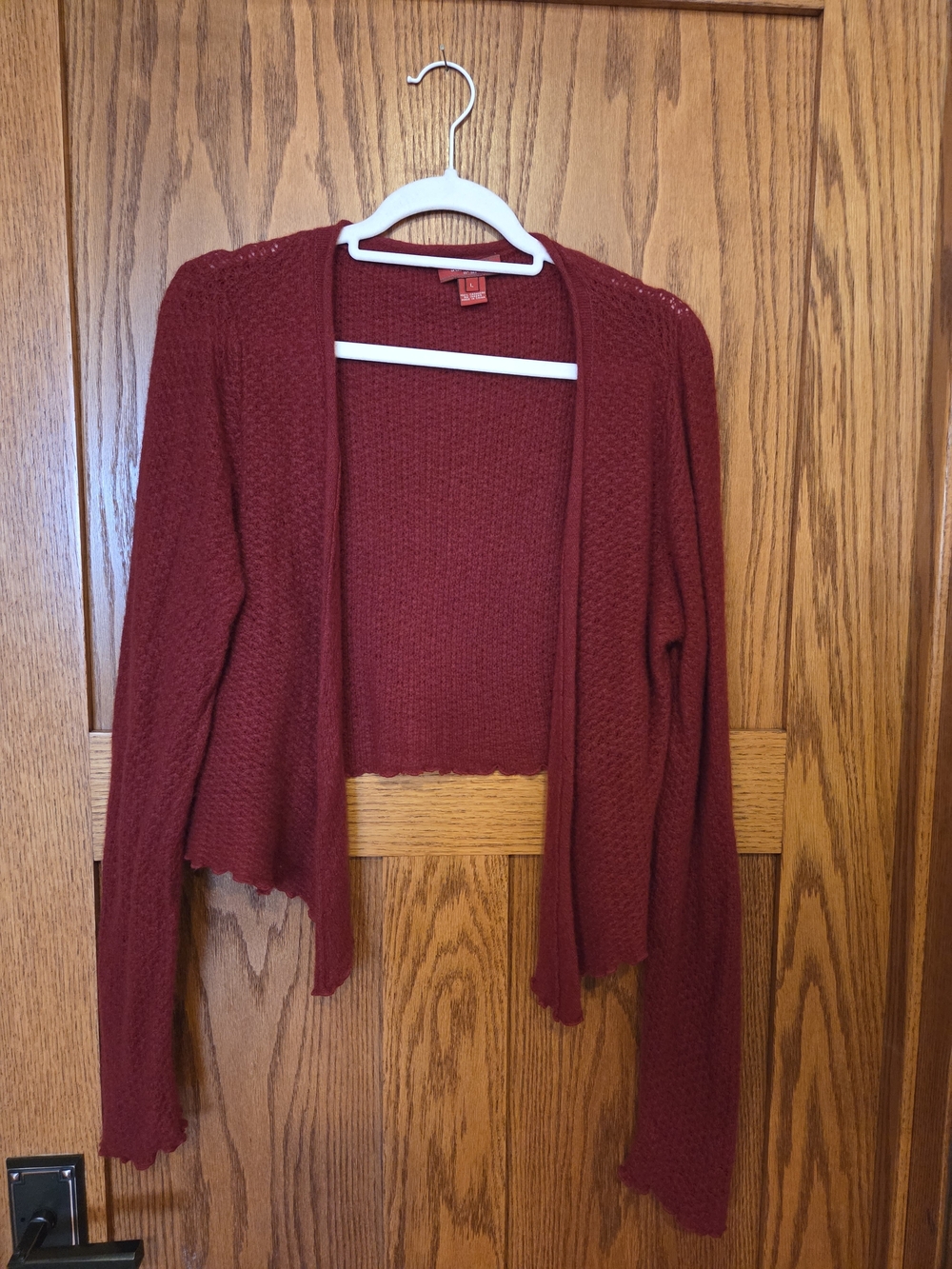 Sundance Open-Front Knit Cardigan in Deep Wine